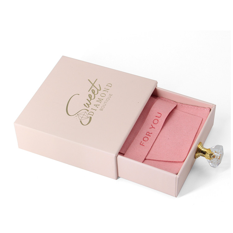 Custom Printed Pink Bracelet Satin Jewelry Box Small Brooch Gift Boxes For Packiging