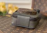 Brown Square Box Genunie Leather Camera Cross Body Bag Single Shoulder