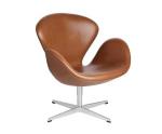 Vintage Leather Swan Chair