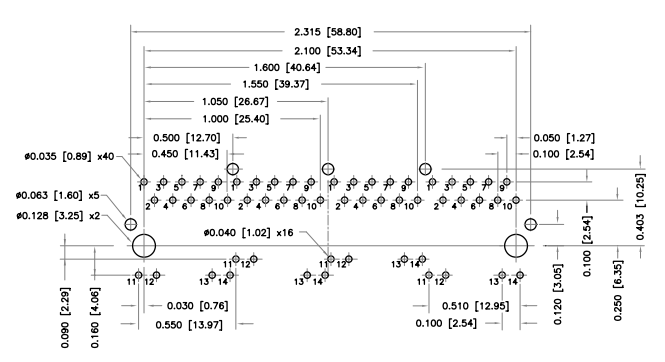 HFJ14-1G01ER-L12RL RECOMMENDED P.C.BOARD PATTERN