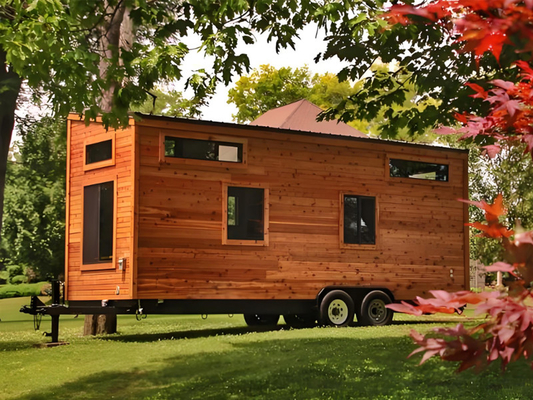 Trailer Prefab Tiny House With Imitation Wood Appearance
