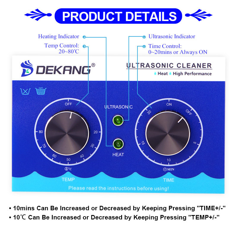 60W 1.3 Liter Laboratory Ultrasonic Cleaning Machine Stainless Steel Tank