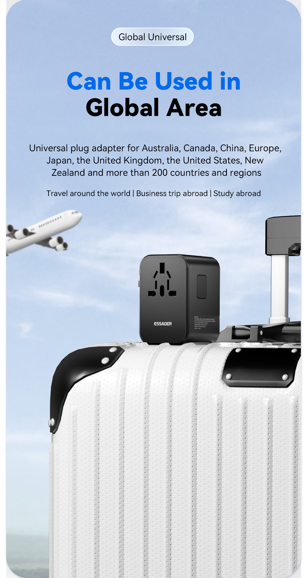 ESSAGER JY-309 Series 65W Universal Plug USB C PD Charger