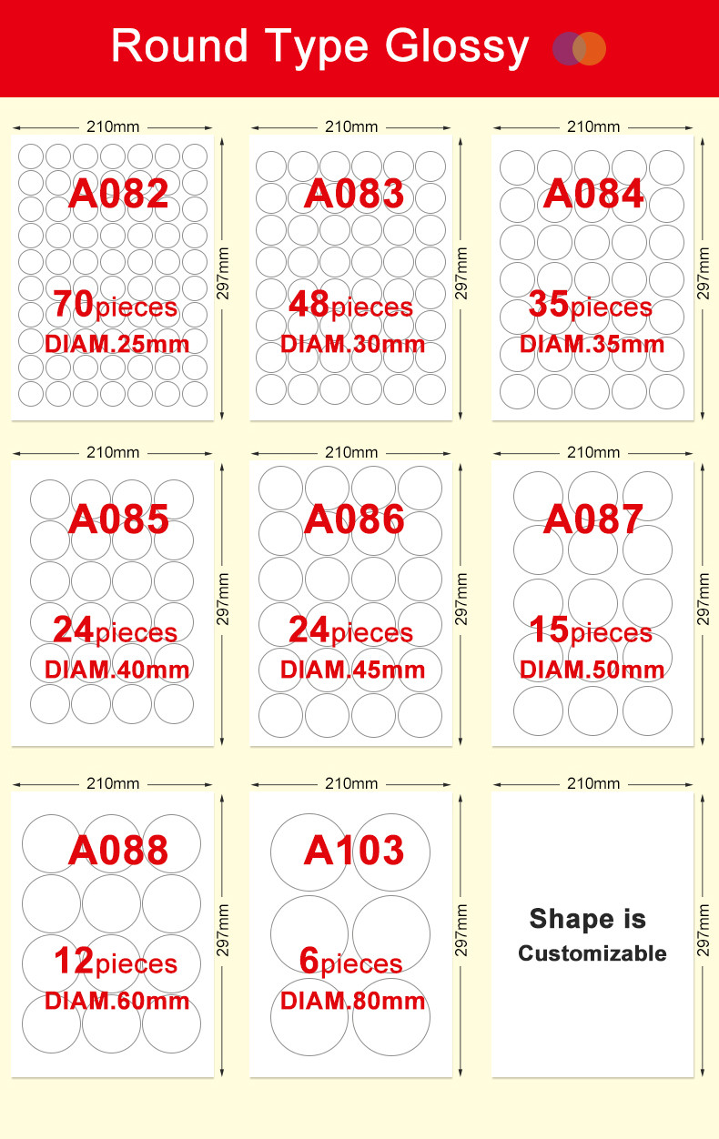 A4 80gsm Self Adhesive Label Sticker Paper For Printers Customized