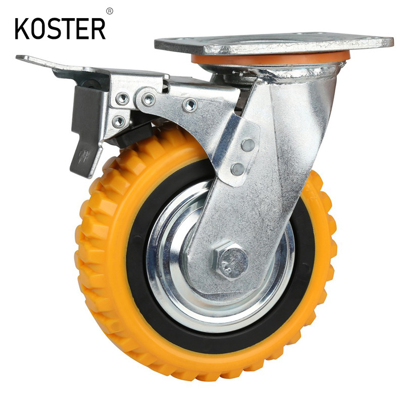 8&quot; 200mm Heavy Duty Industry Scaffold Orange PU/PVC Swivel Caster Wheel