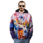 SGS Custom Anime T Shirts Round Neck Hoodie With Front Pocket / 3D Printed