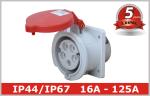 IP44 IP67 Panel Mounted Industrial Socket 16A 32A 63A 125A Power