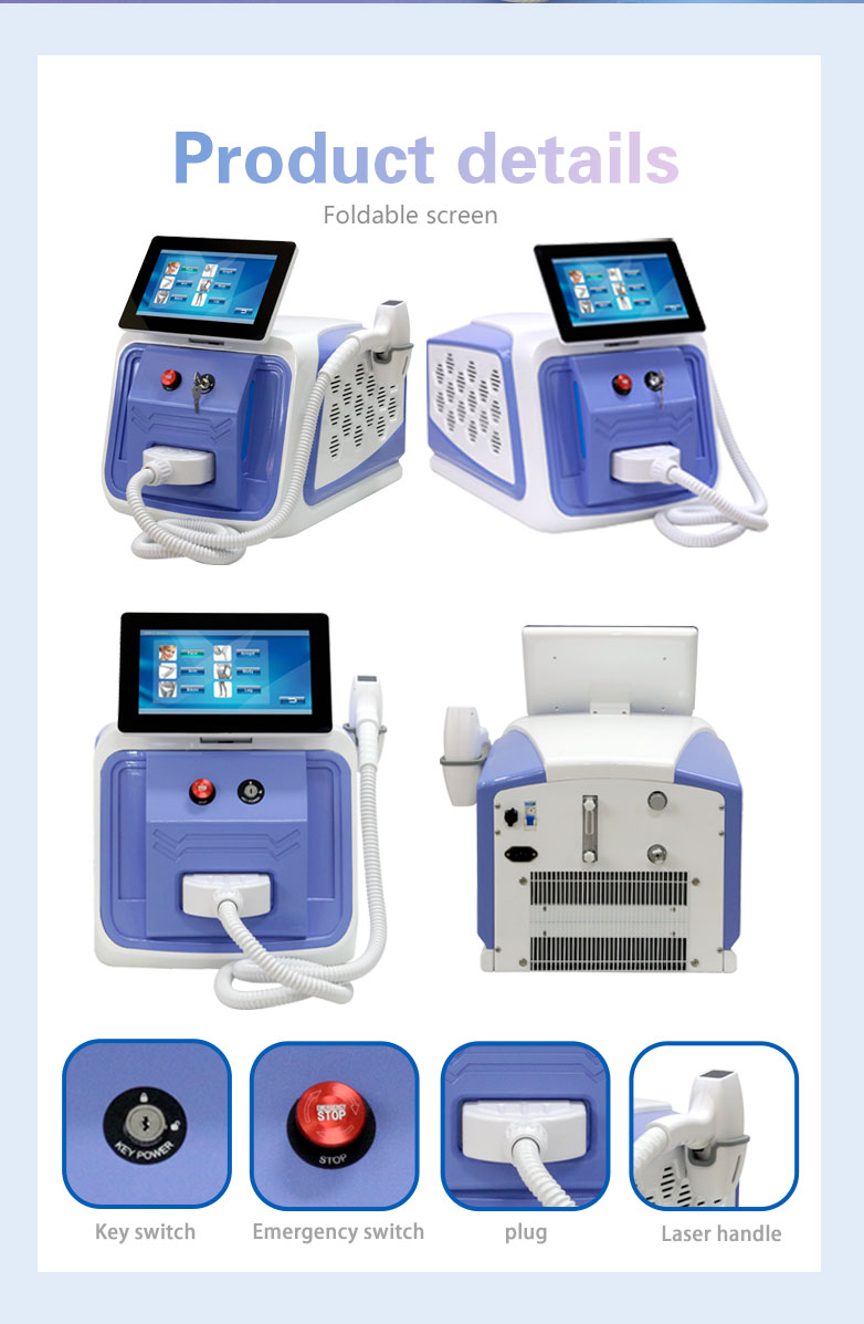 3 Wave Portable Diode Laser Machine , Mini Beauty Equipment For Home Use