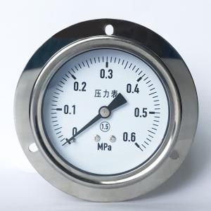 Quality 3 Inches 0.6 MPa Liquid Filled Pressure Gauge 3/8 NPT Panel Mount Brass Wetted Parts wholesale