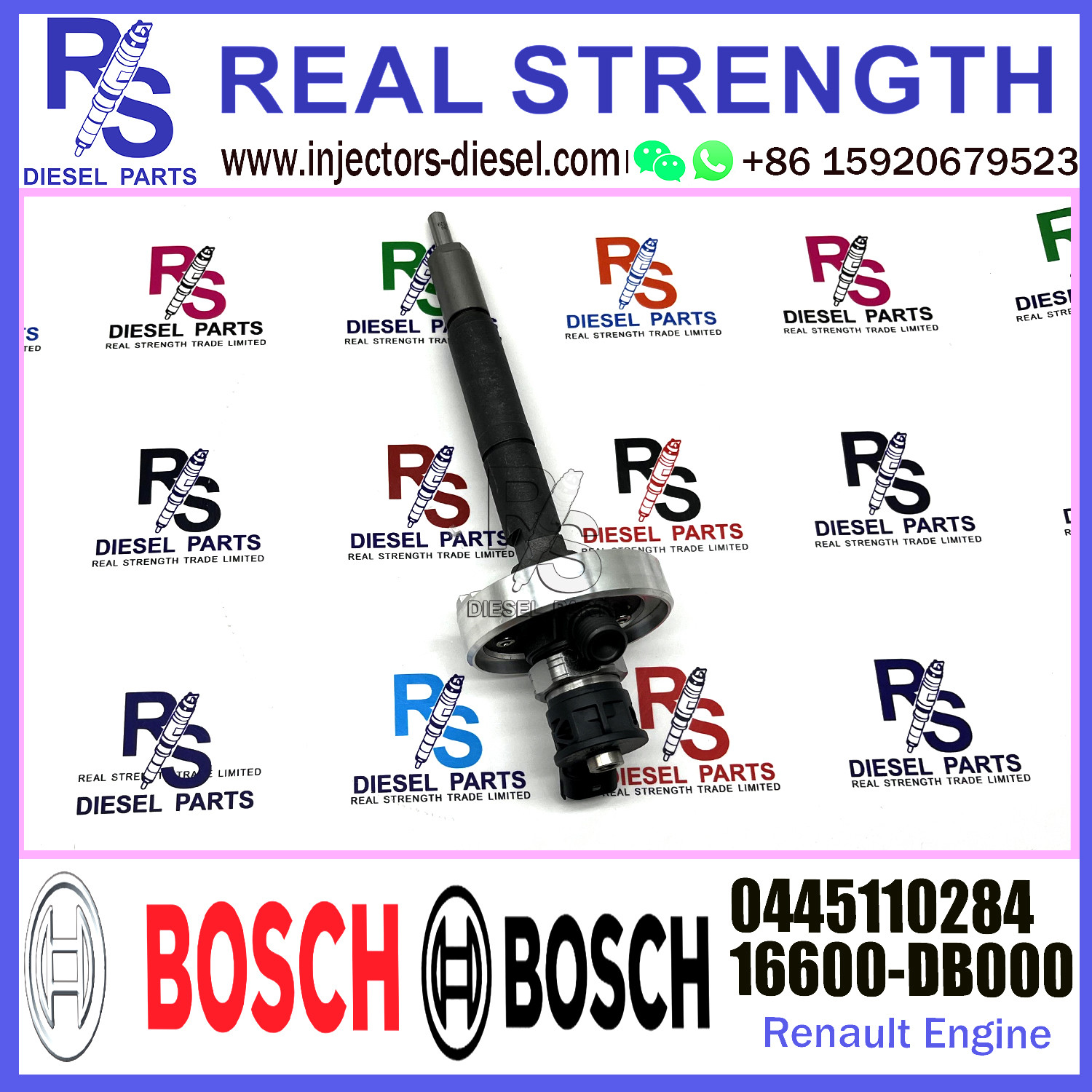 Diesel Fuel Common Rail Injector 0445110168 0986435175 0445110284 16600-DB000 7485001660 7701061083 For Renault Engine