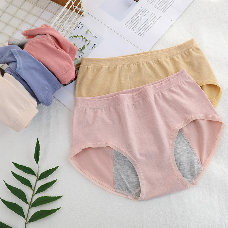 High Cut Women Cotton Panties Plain Dyed Multi Color Seamless