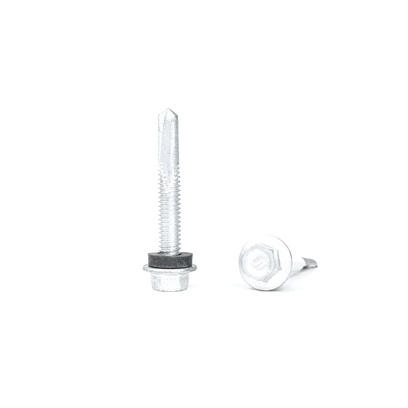 38mm Self-Drilling SUS410 Stainless Steel Hex Screw with Flange Head and EPDM Washer