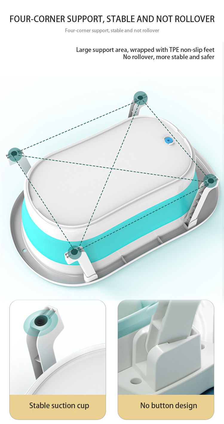 OEM/ODM Foldable Infant Bath Tub With Temperature Sensing Safe And Stable