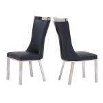 Luxury Chrome SS Dining Chairs softness Upholstered Dining Room Chair