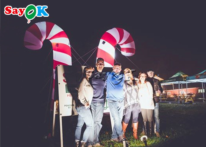 2m Inflatable Arch Christmas Crutches With Led Light