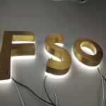 Gold Brush Stainless Steel Backlit Signs Metal Letters