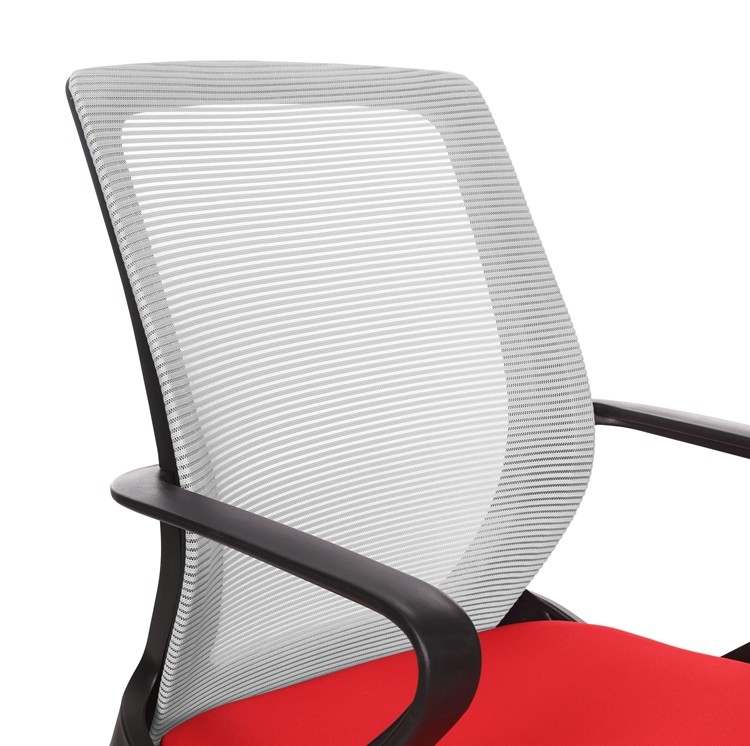 Medium Back Red Ergonomic Mesh Executive Chair, with Lumbar Support put in the office