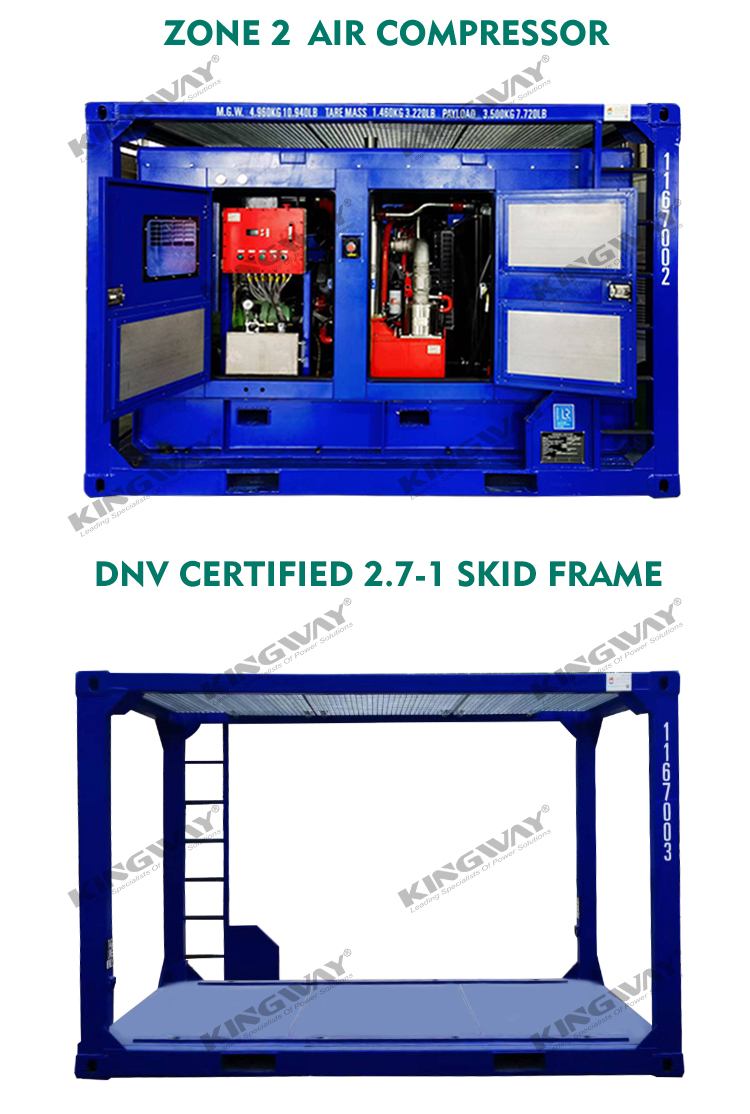 260CFM ATEX , ROHS,BV, CE Certified Zone 2 T3 Explosion proof Diesel Engine Air Compressor with Sullair Air Compressor