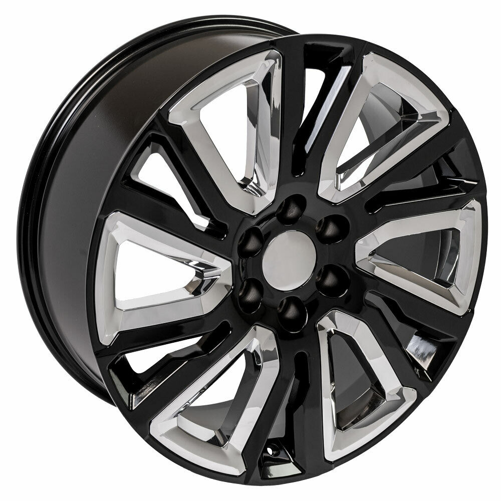 Ct2078 22x9 Gmc Replica Wheels Satin Black Gloss Black Insert Rim Chevy 22"