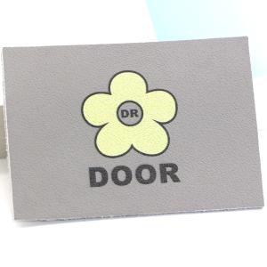 Quality OEM Gray Leather Patch For Jeans Printing Flower Pattern 7cm×5cm wholesale