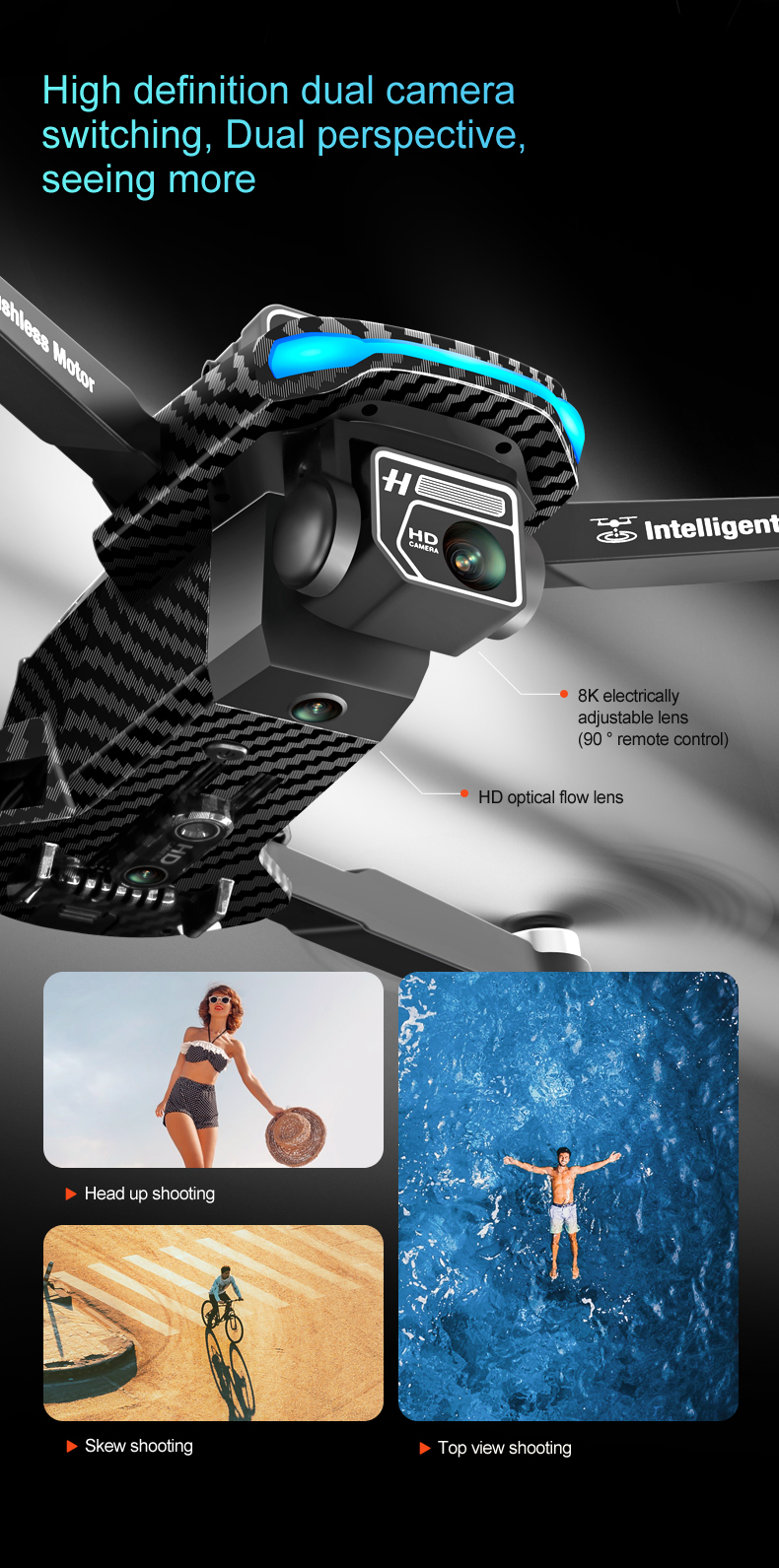 Take Your Training to the Next Level with HUGTEC 2024 Max Drone 1080p Camera Dual Optical Flow and Altitude Hold Mode