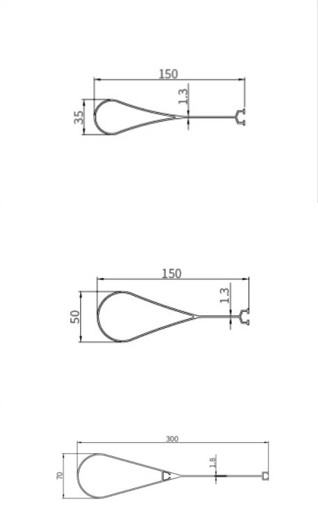 Droplet Shape Aluminium Alloy Profile Cladding Metal Suspended False Ceiling Panel