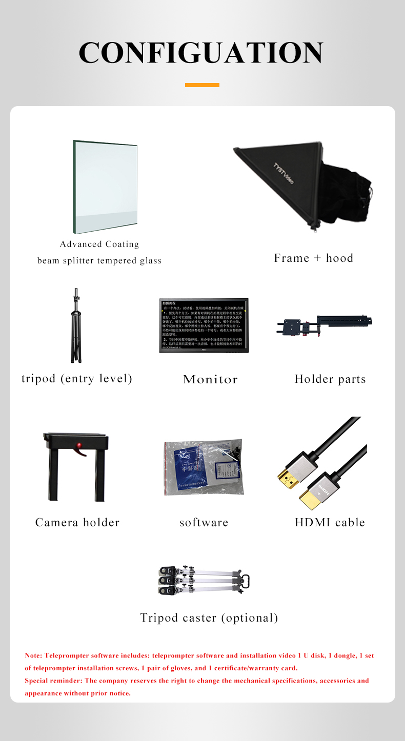 English Aluminum Portable Flight Case Teleprompter for Tablets 20 inch Monitor