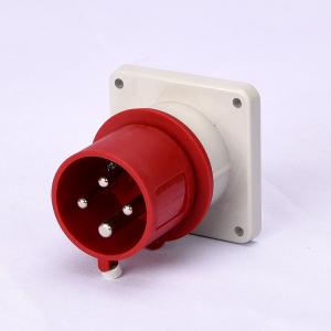 Quality IP44 CEE / IEC Panel Mounted Industrial Plugs With Nickel Plated Contacts wholesale