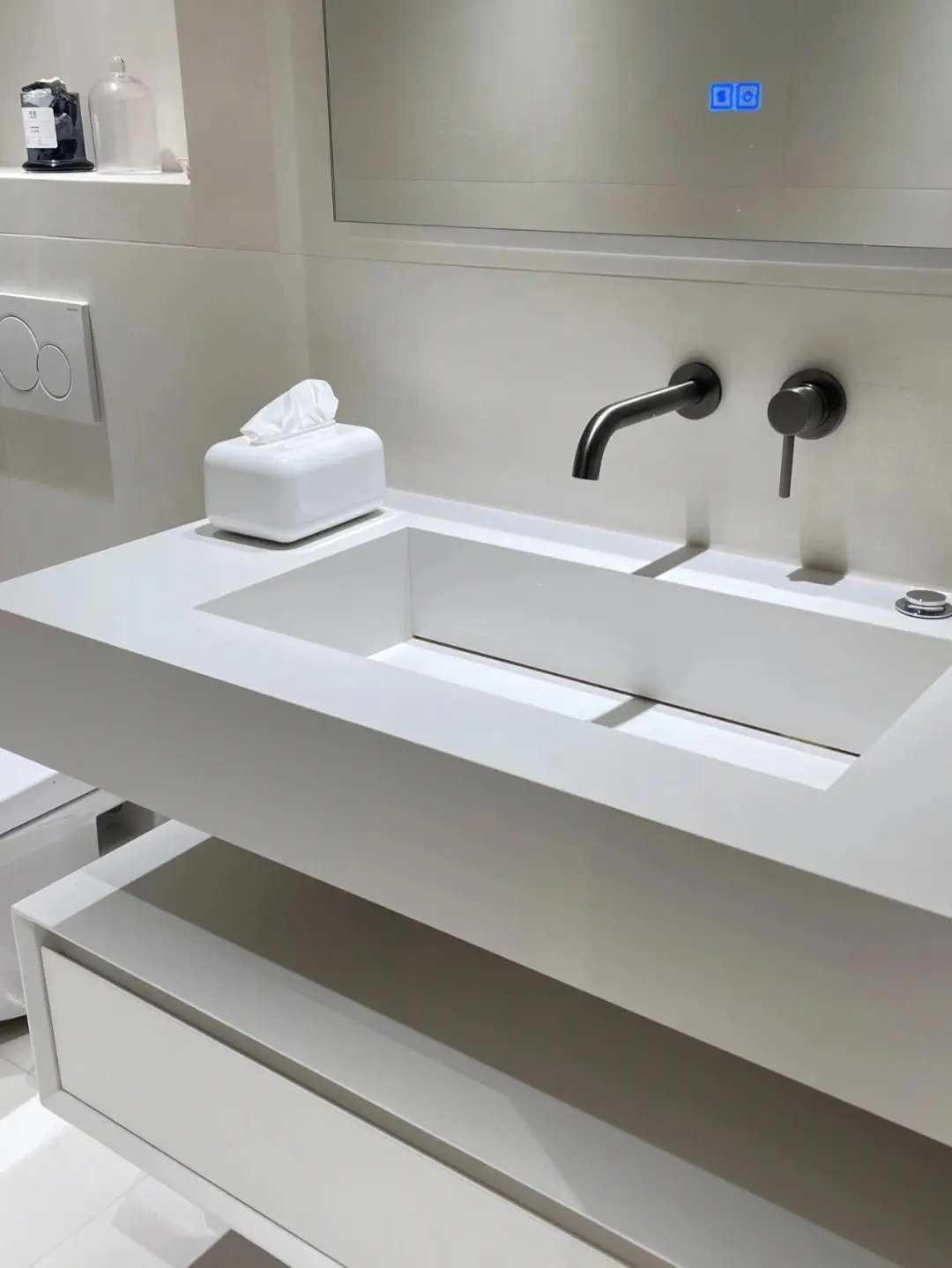 Customized Color 60 Inch Single Sink Teak Wood Bathroom Vanity featuring MDF Carcase