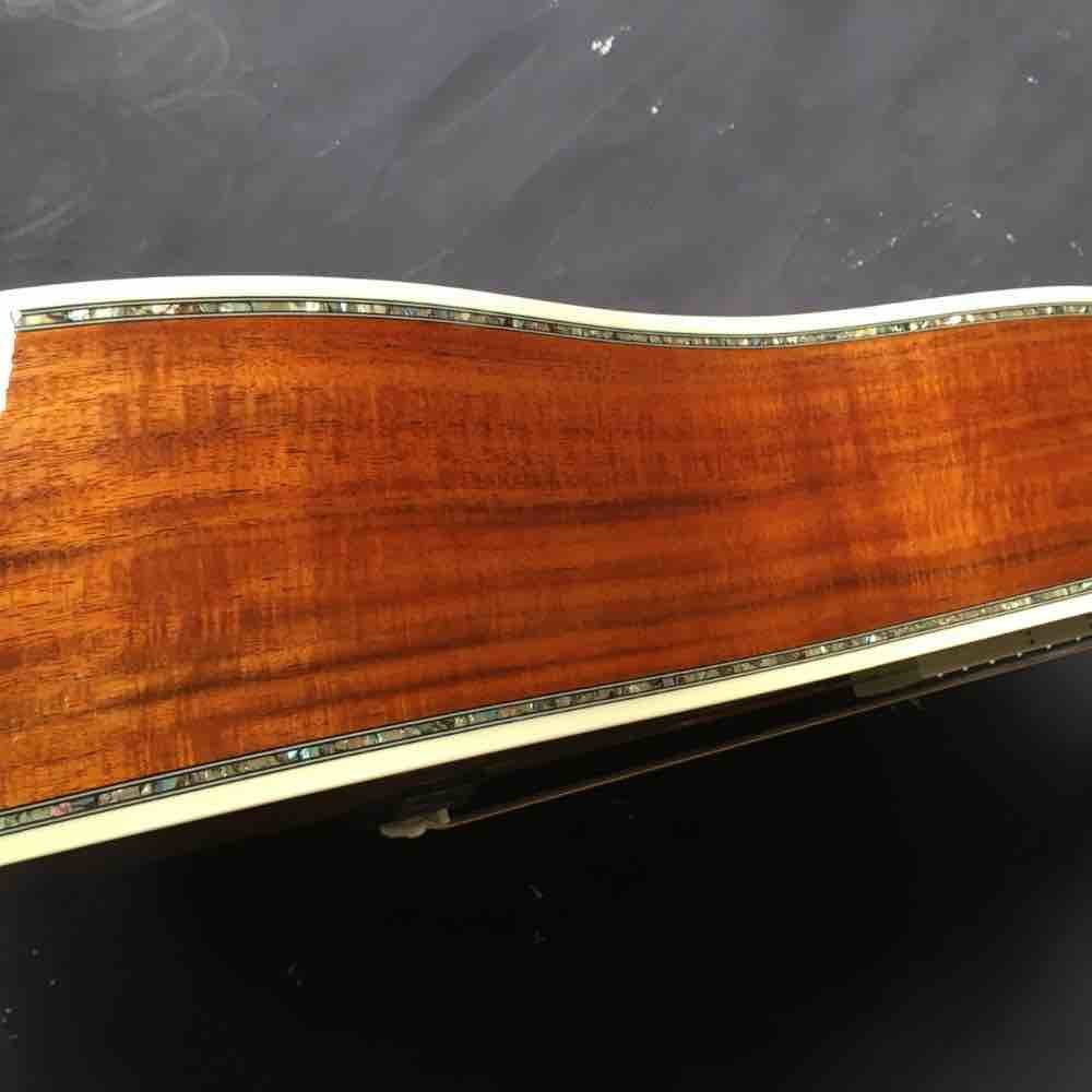 Real Abalone Inlays Ebony Fingerboard 41" Koa Wood Classic Acoustic Guitar