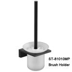 Stainless steel Wall mounted bathroom Black holder cup & tumble holder mat glass