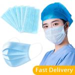 Blue Disposable Non Woven Face Mask 3 Ply Earloop Medical Grade Face Masks