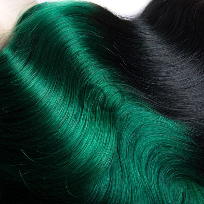 #T1B/Green Body Wave Remy Human Hair Bundles Sew In Weave Bundles Brazilian Bundle Deals