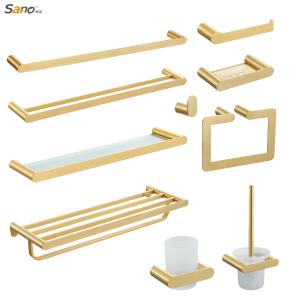 Quality Gold Luxurious Stsinless Steel 304 Bathroom Hardware Sets Accessories wholesale