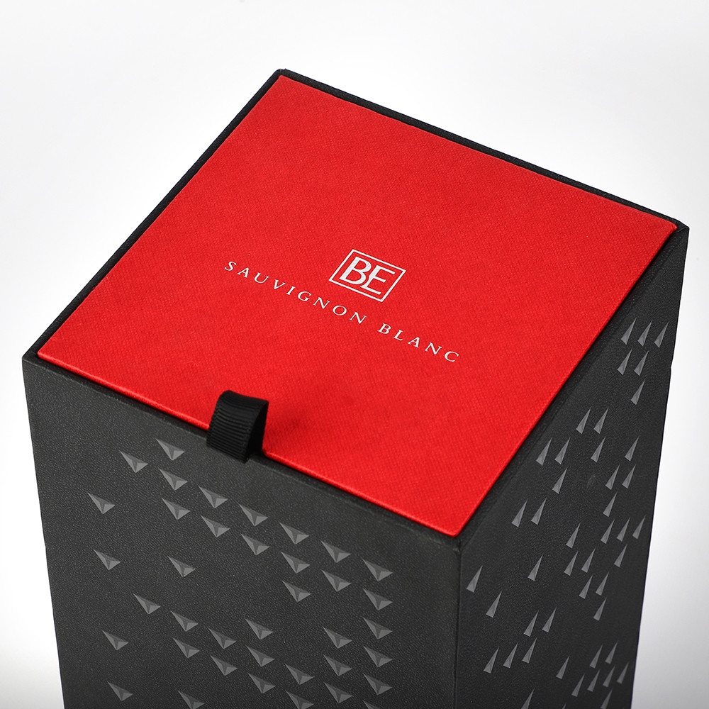 Rigid Folding Cardboard Red Wine Bottle Gift Box Whisky Gin Packaging Box