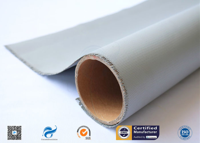 Double Sides Grey Silicone Rubber Coated Fiberglass Fabric E Glass Satin Weave