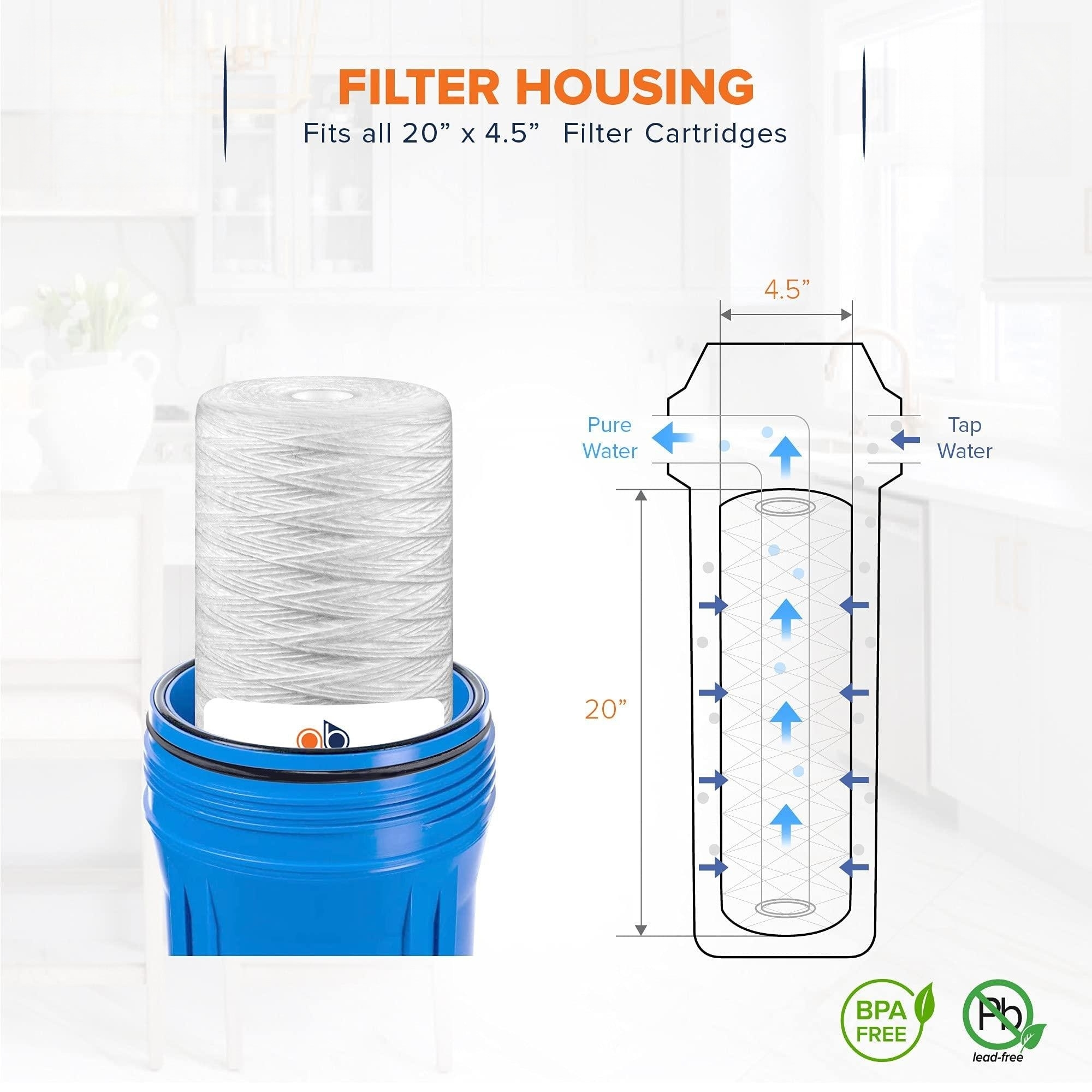 String Wound Sediment Filter Cartridge Clean and Clear Water with 10*10*30cm Size