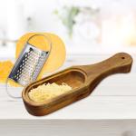 Rustic Kitchen Storage Cheese Shredder for Vegetables Handmade Acacia Wood