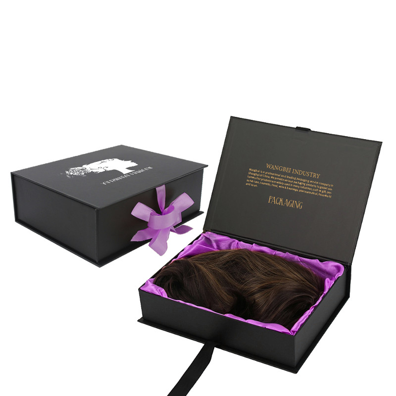Cardboard Folding Magnetic Cosmetic Packaging Boxes With Ribbon