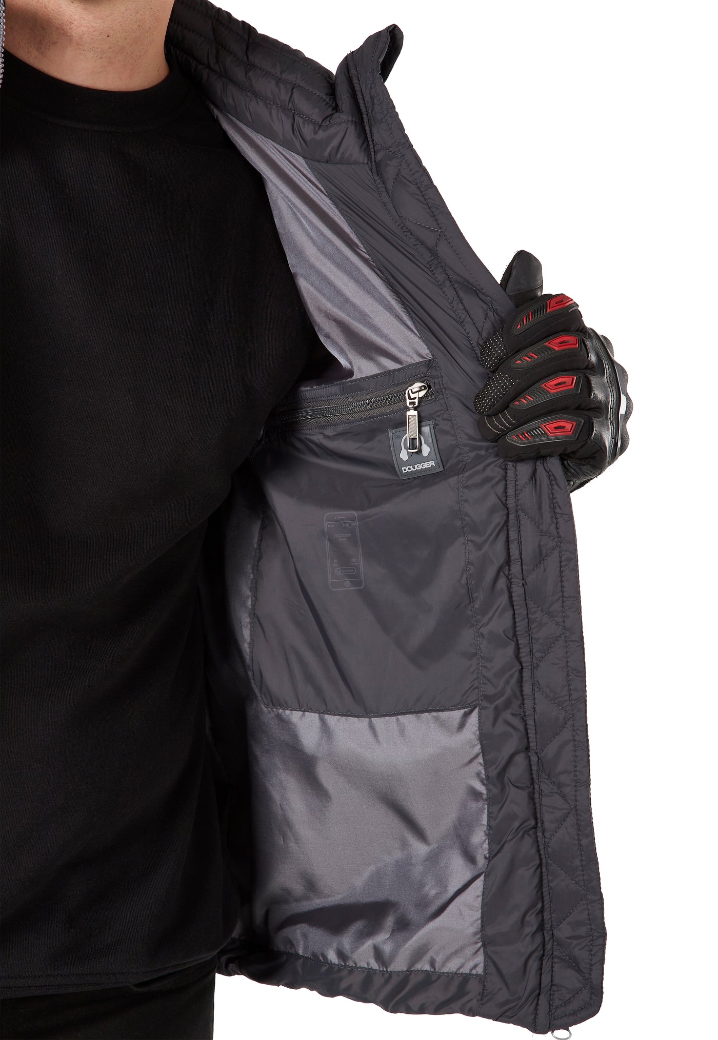 Warm Duck Down Puffer Jacket Dyed Embroidered Corduroy With Hood