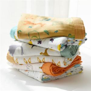 Quality Oversized Bamboo Cotton Muslin Swaddle Blankets Fresh Fashionable Fun Cartoon Color wholesale
