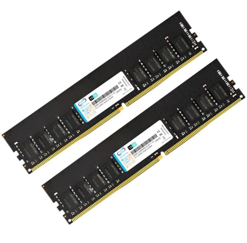 DDR5 288pin 16GB 5600MHz Udimm PC-44800 1.1V Non Ecc Gen 5 Memory Consumer Garde Memory Module Speed Booster Overclocking Memory Speed up to 5000MHz