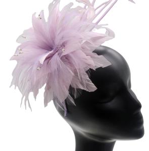 Quality Graduation Occasion pink feather fascinator , Hackle Flower Feather Headband wholesale