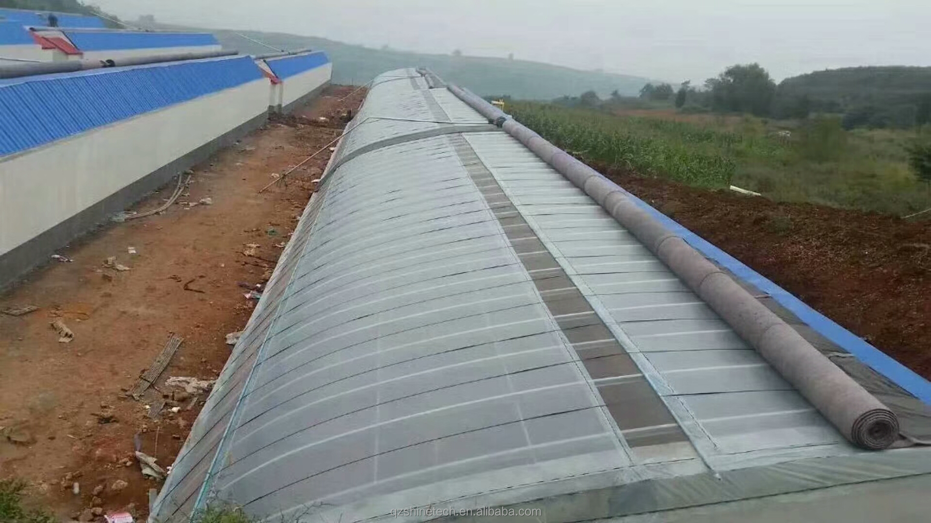 Solar Greenhouse 50-120m Length With Double Arch Galvanized Steel Structure