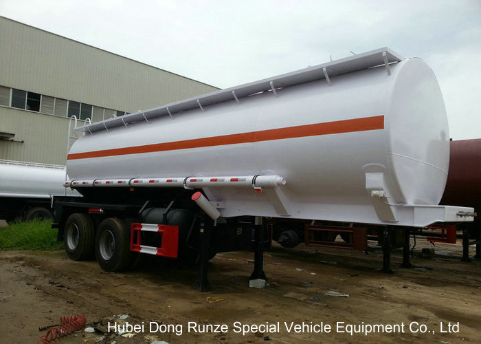 Dual Axle 32 Ton Tank Semi Trailer Single Point Suspension For Hydrofluoric Acid / HCL