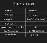 Powerful Dual Outlet 10W Hygger Air Pump