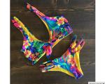 2019 Ruffle Women Swimsuit Cross Bandage Swimwear Push Up Bikini Set Beach