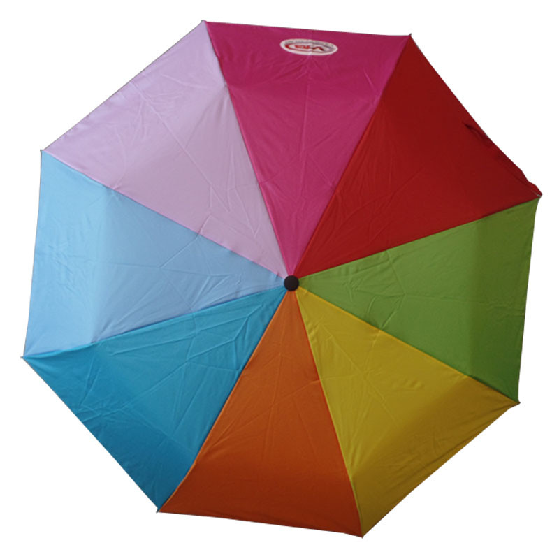 Foldable Rainbow Pongee Auto Open And Close Umbrella 21"x8k