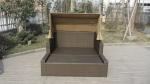 Square Resin Wicker Lounge Bed , Balcony / Garden Cane Daybed