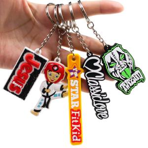 Quality Soft Rubber PVC Keychain 2d/3d Silicone Keyring Customized wholesale